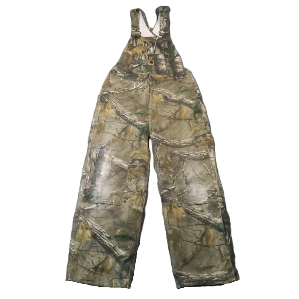 Carhartt Realtree Camo Overalls Youth 14 Quilt Lined Insulated Hunting Gorpcore